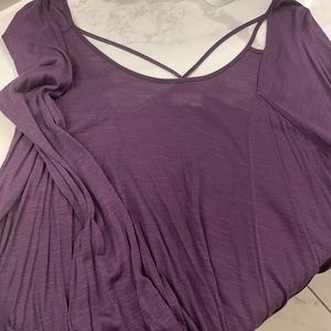 Altar’d state Purple curved hem shirt bell sleeve